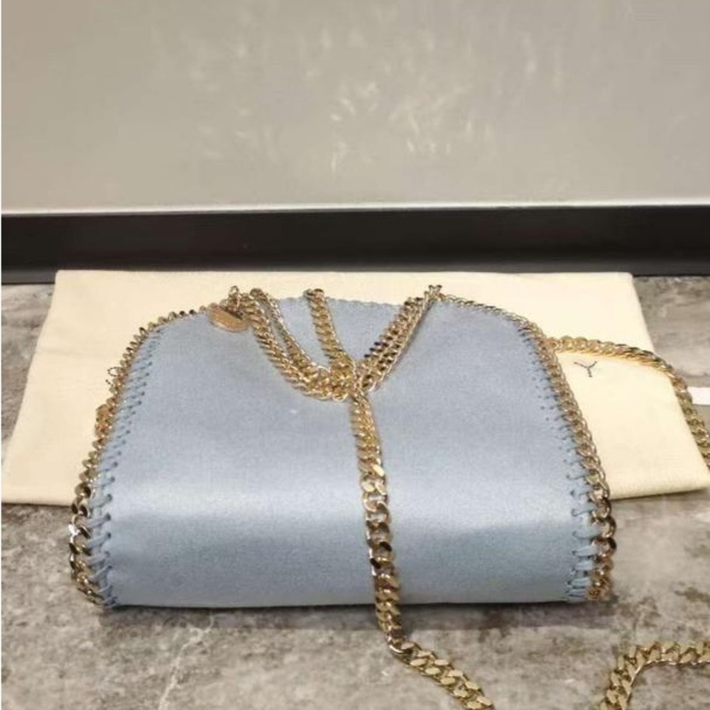 Stella McCartney Light Blue Chain-Trim Shoulder Bag - Picture 5 of 9